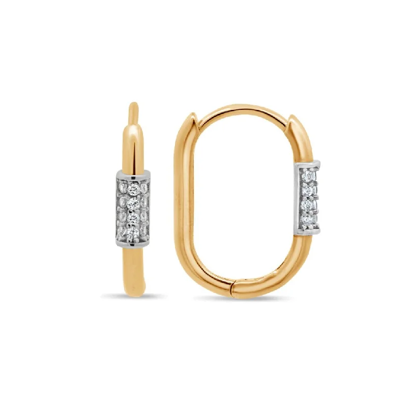 10kt Yellow Gold CZ Hoop Earrings