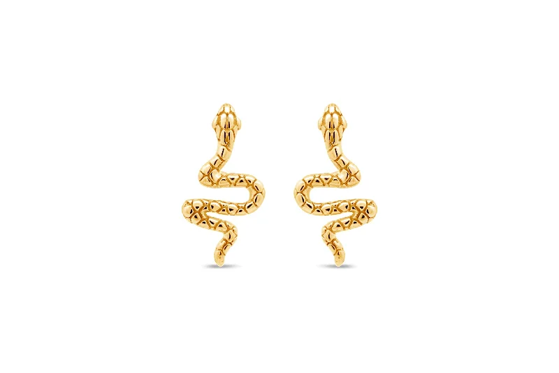 10KT Yellow Gold Snake Earrings