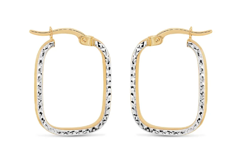 10kt Yellow Gold Square Hoop Earrings