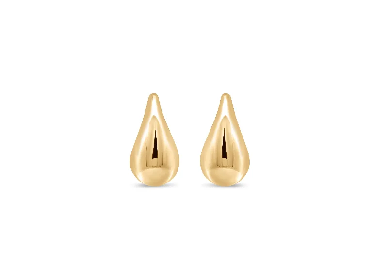 10KT Yellow Gold Teardrop Earrings: Small