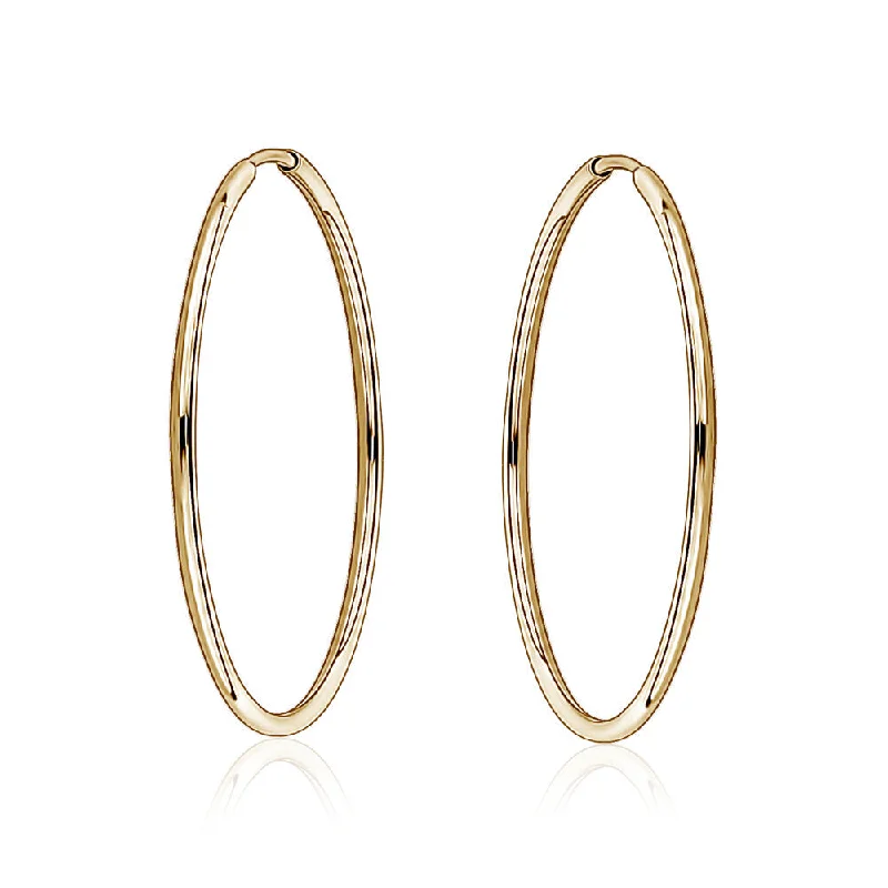 12mm Sleeper Hoops: Yellow Gold