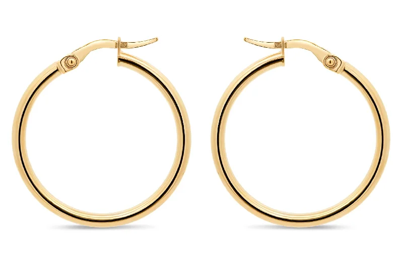 2mm Yellow Gold Hoop Earrings