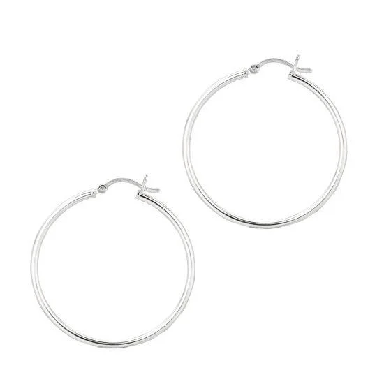 35mm Sterling Silver Tube Hoops