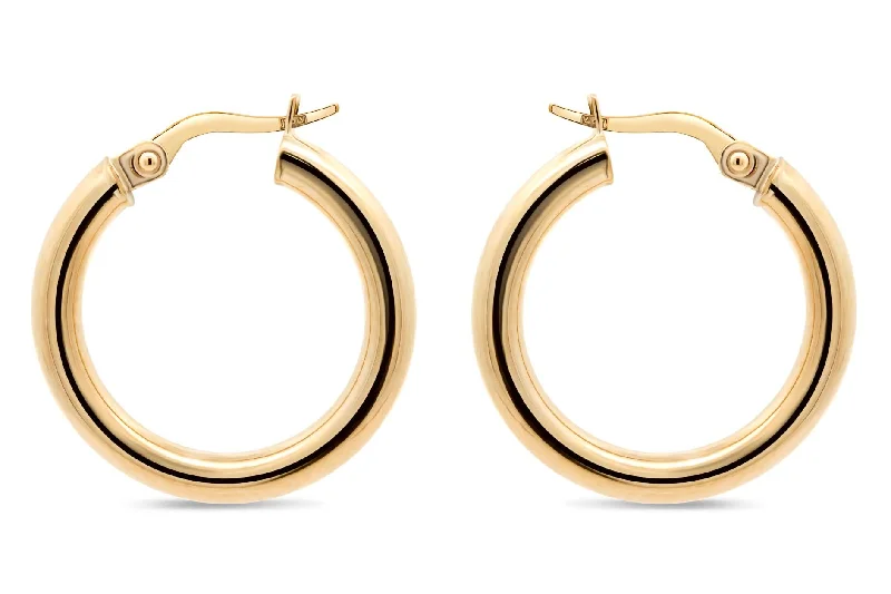 3mm Yellow Gold  Hoop Earrings