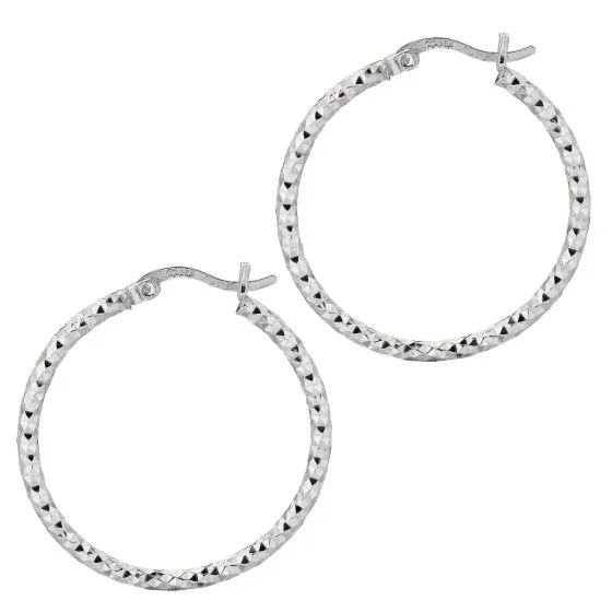 25mm Diamond Cut Hoops