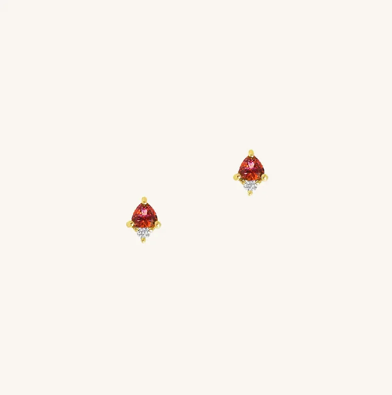 January Garnet Birthstone Studs