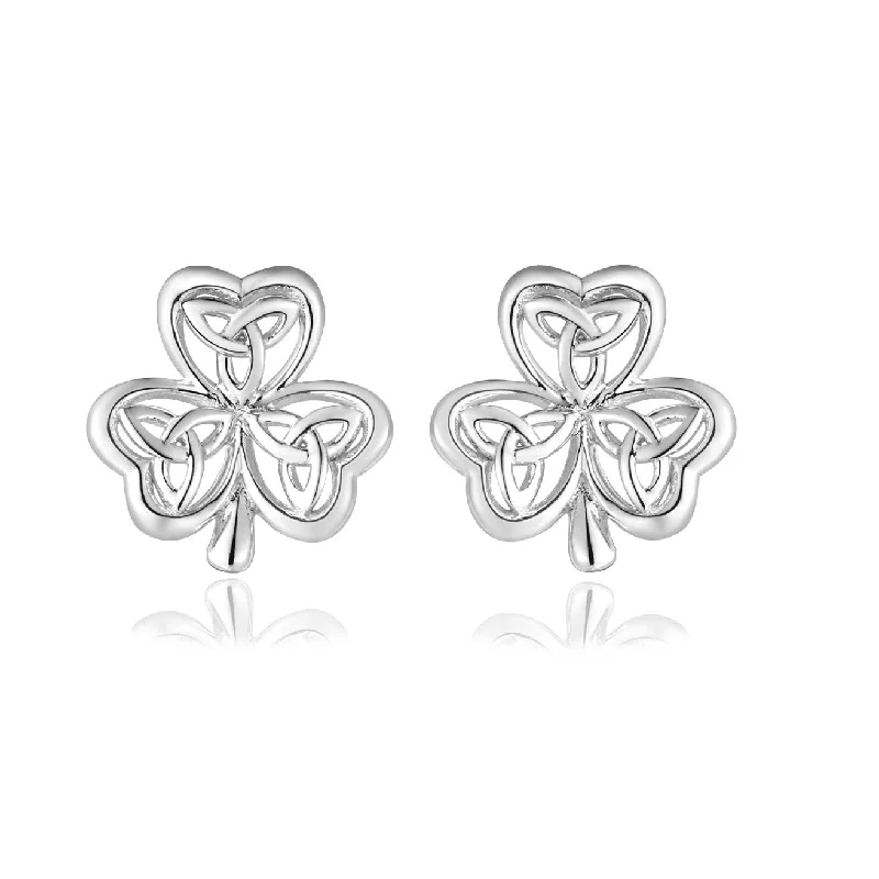 Lucky Clover Earrings: Sterling Silver