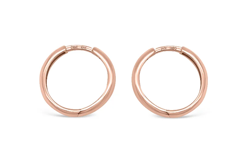 12mm Rose Gold Hoop Earrings