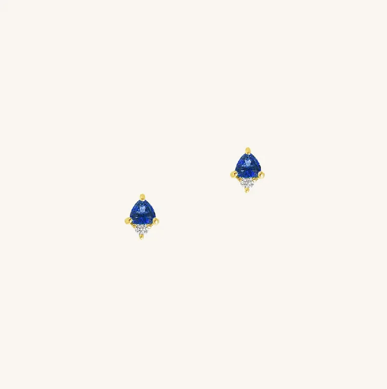 September Sapphire Birthstone Studs