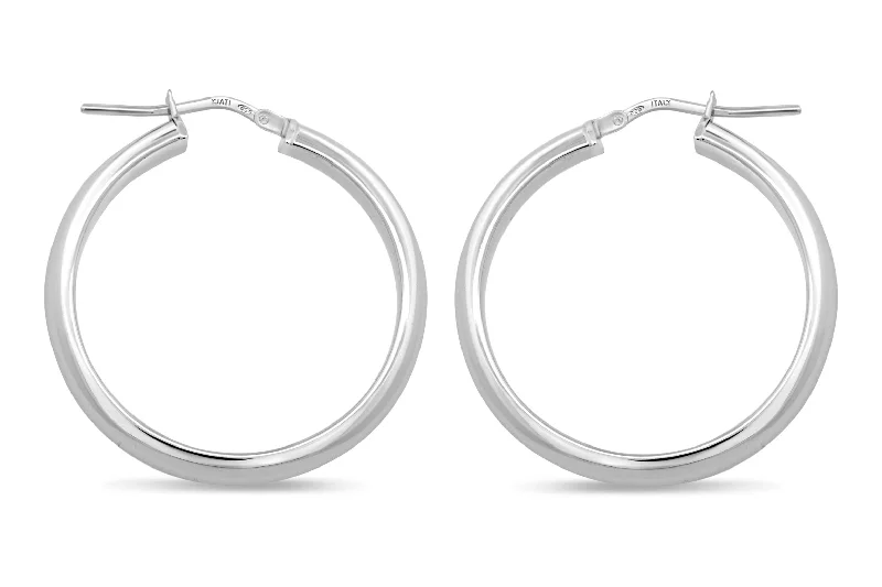 Sterling Silver Medium Hoop Earrings