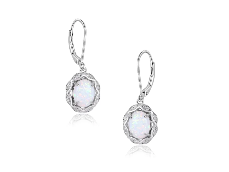 Sterling Silver Opal Earrings