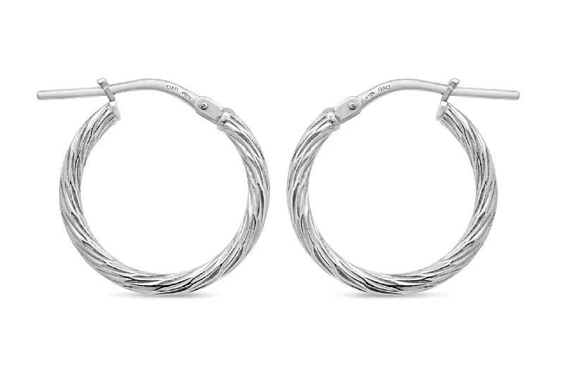 Sterling Silver Twist Hoop Earrings