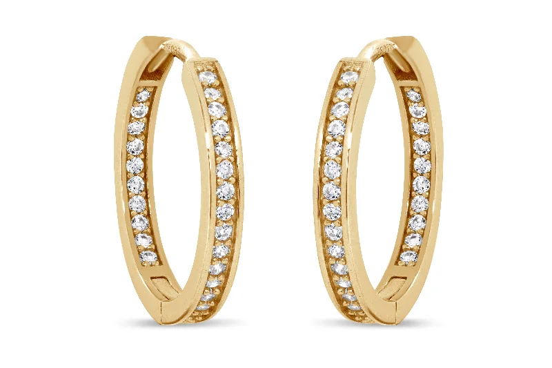 Yellow Gold Inside Out Hoop Earrings