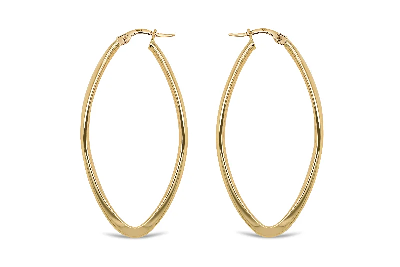 Yellow Gold Oval Dangle Earring