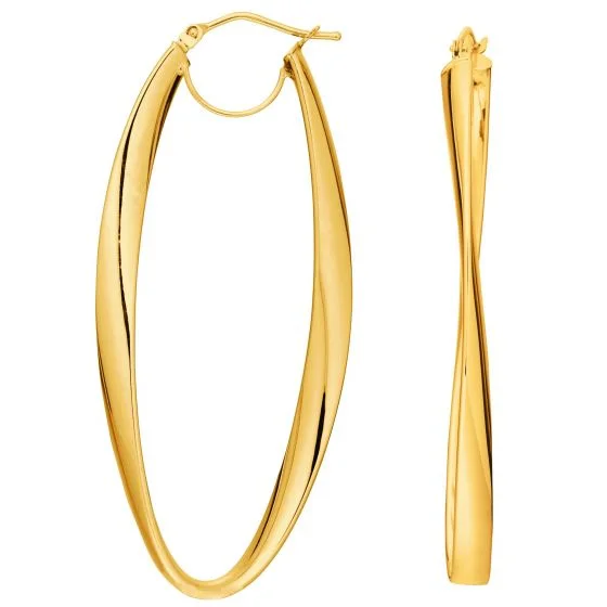 Yellow Gold Oval Earrings