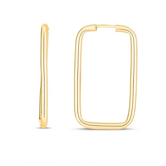 Yellow Gold Rectangle Earrings