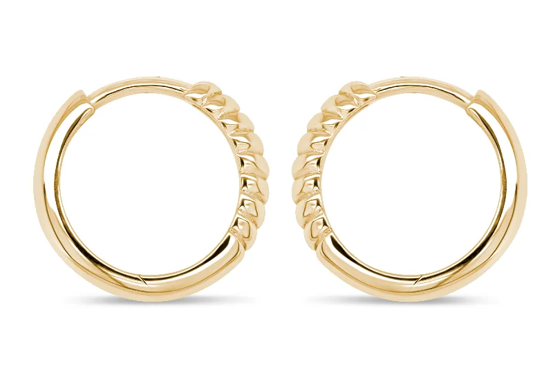 Yellow Gold Rope Hoop Earrings