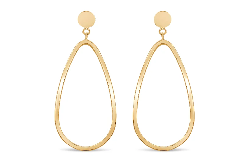 Yellow Gold Teardrop Dangle Earrings