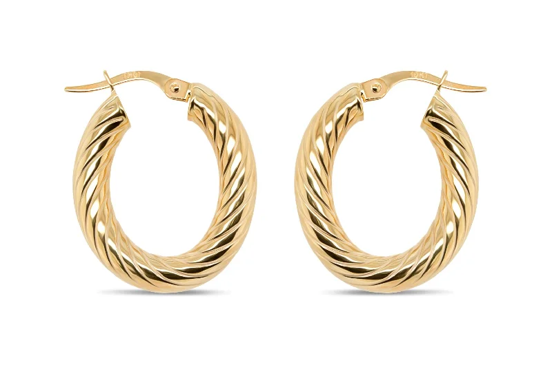 Yellow Gold Twist Hoop Earrings