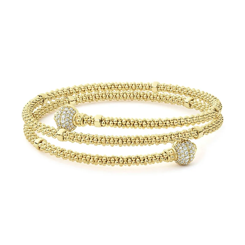 18k Gold Wrap Diamond Bracelet