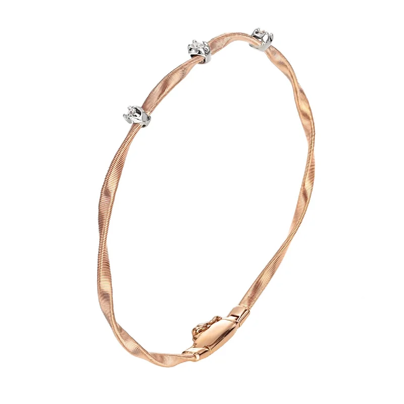 18K Rose Gold and Diamond Stackable Bangle