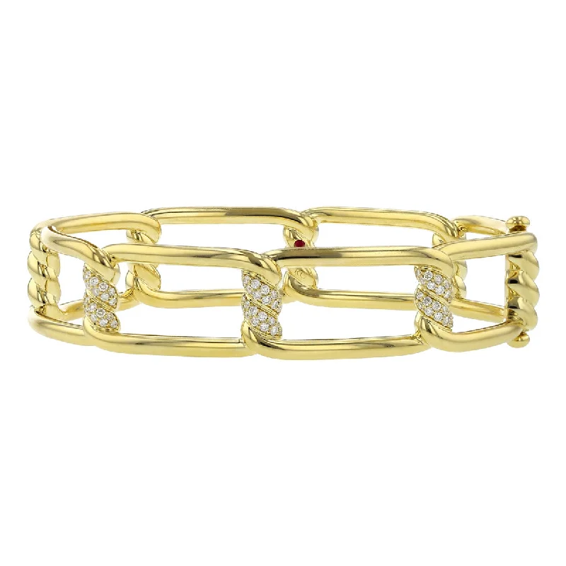 18K Yellow Gold Diamond Bangle Bracelet