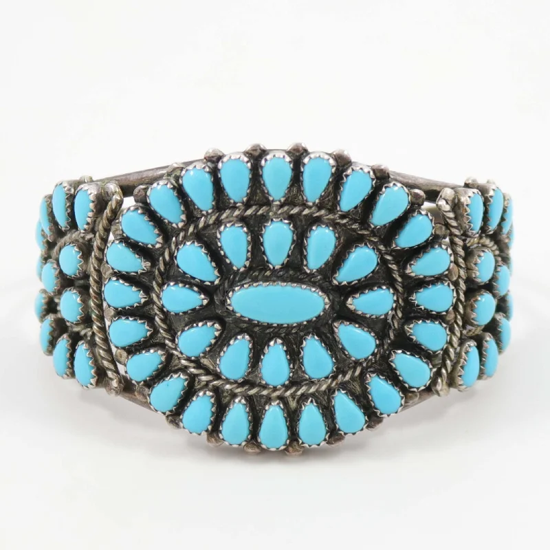 1980s Turquoise Cluster Cuff