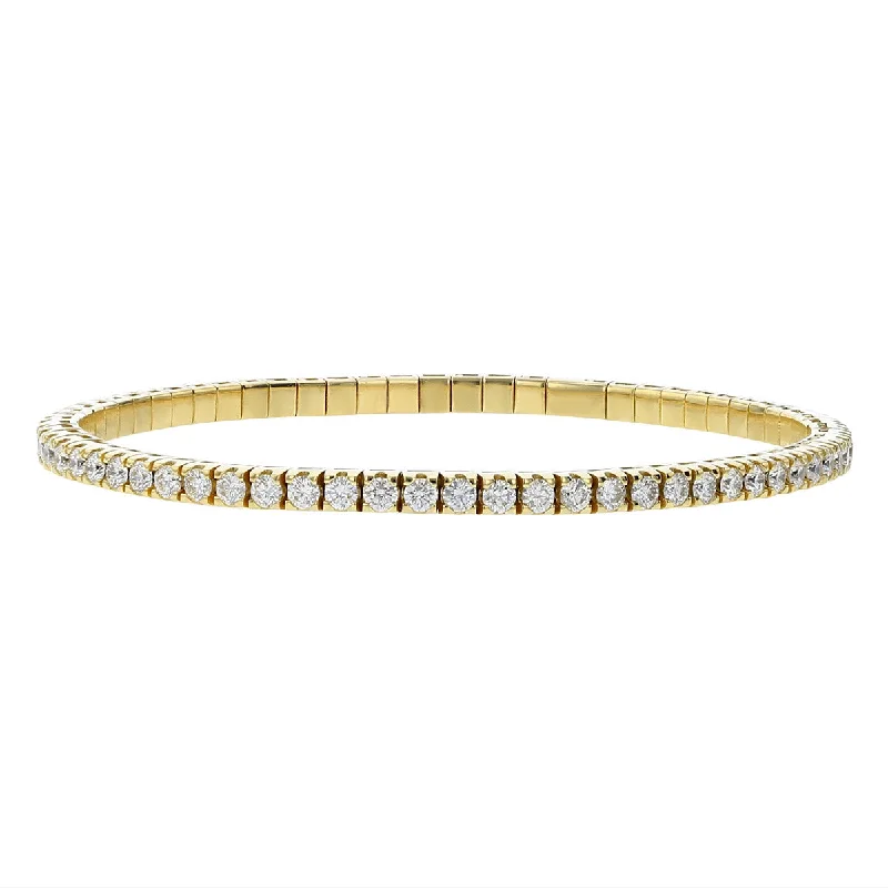 3.20-carat Diamond 18K Gold Stretch Tennis Bracelet