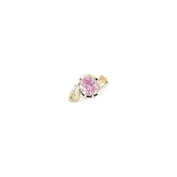 Black Hills Gold Silver Pink CZ Ring