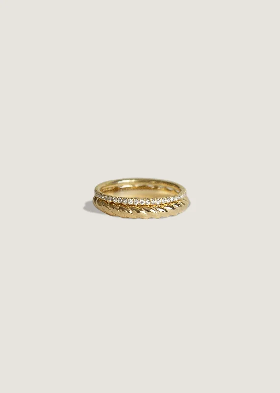 Claudine Twist & Dahlia Pavé Ring Stack