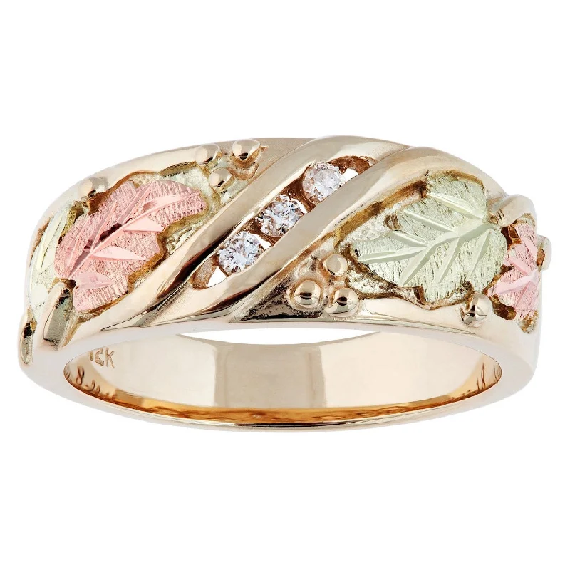 Black Hills Gold Ladies Gold Diamond Ring