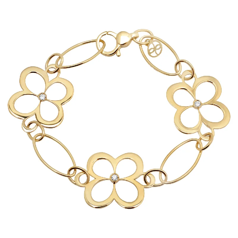 Fiore Large Link Chain Bracelet with Diamonds