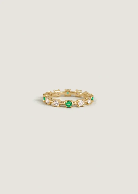 Four Prong Eternity Ring Emerald