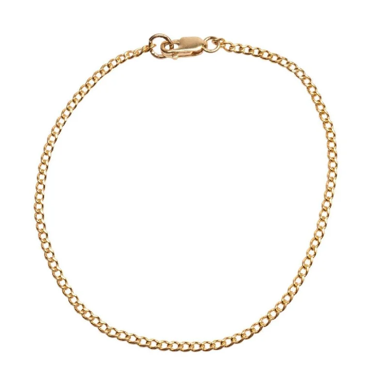 Gold Thin Curb Link Bracelet