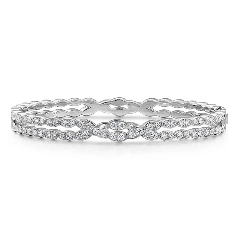 Lorelei Floral Diamond Double Twist Bangle