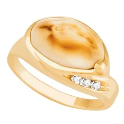 Men's Elk Ivory and Diamond Ring - Sierra