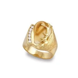 Men's Elk Ivory and Diamond Ring - Cascade