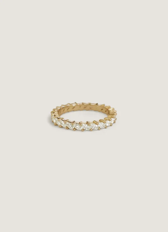 Petite Marquise Eternity Ring Yellow Gold