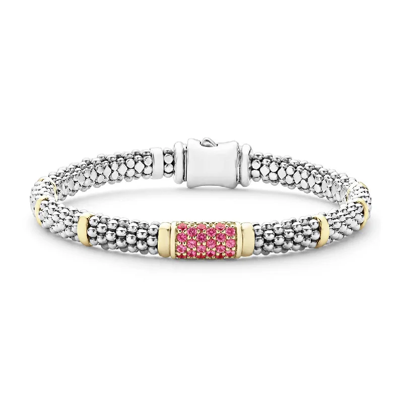 Pink Sapphire Caviar Bracelet