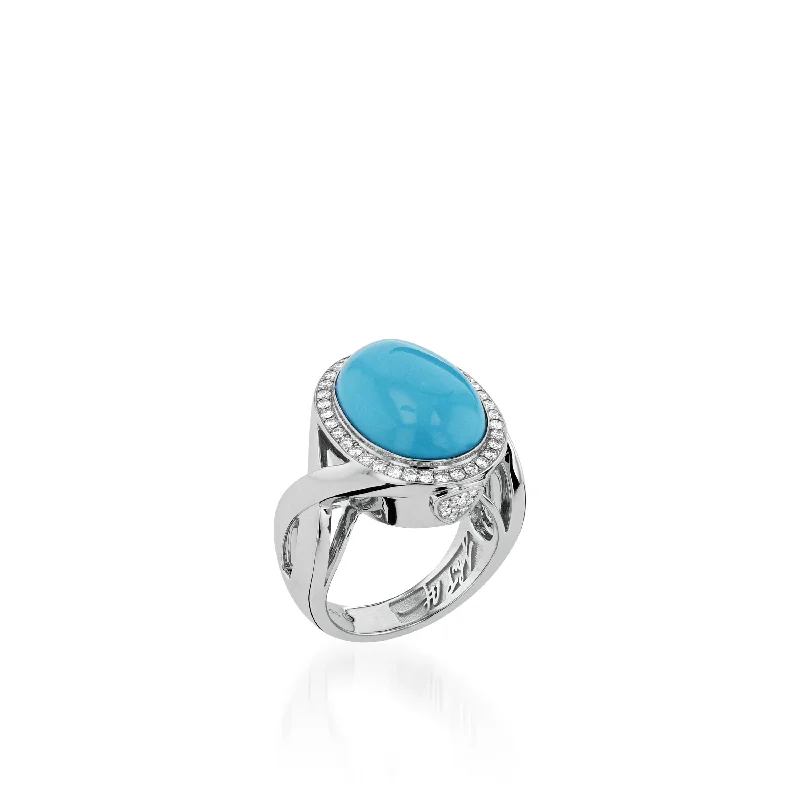 Signature Turquoise and Pave Diamond Ring