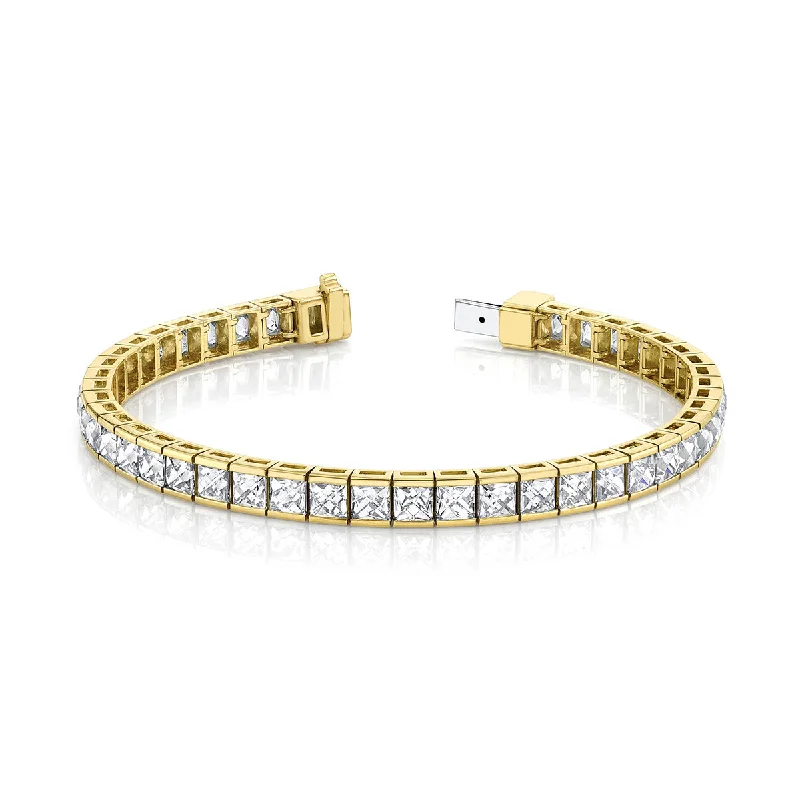 Square French-cut Diamond Tennis Bracelet