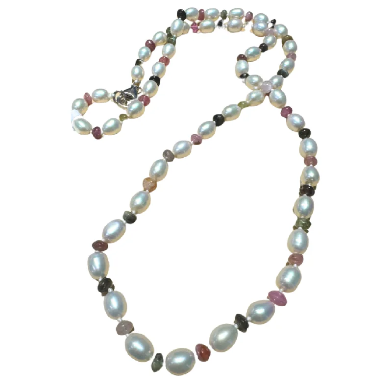 21” Tourmaline Pearl Necklace