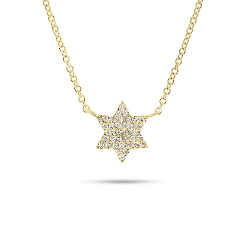 Pave Diamond Star of David Pendant Necklace