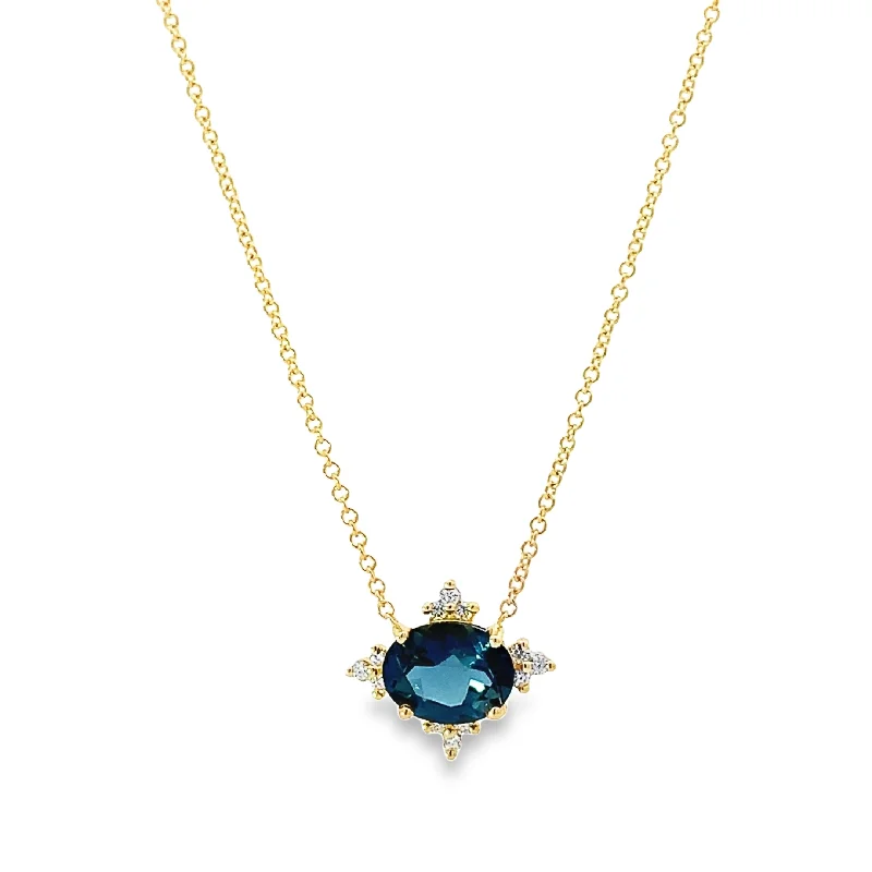 London Blue Topaz Diamond Accent Necklace