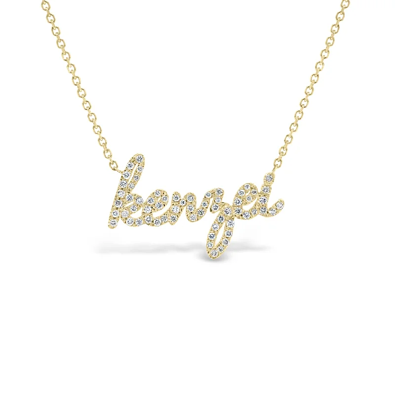 Diamond Script Nameplate Necklace