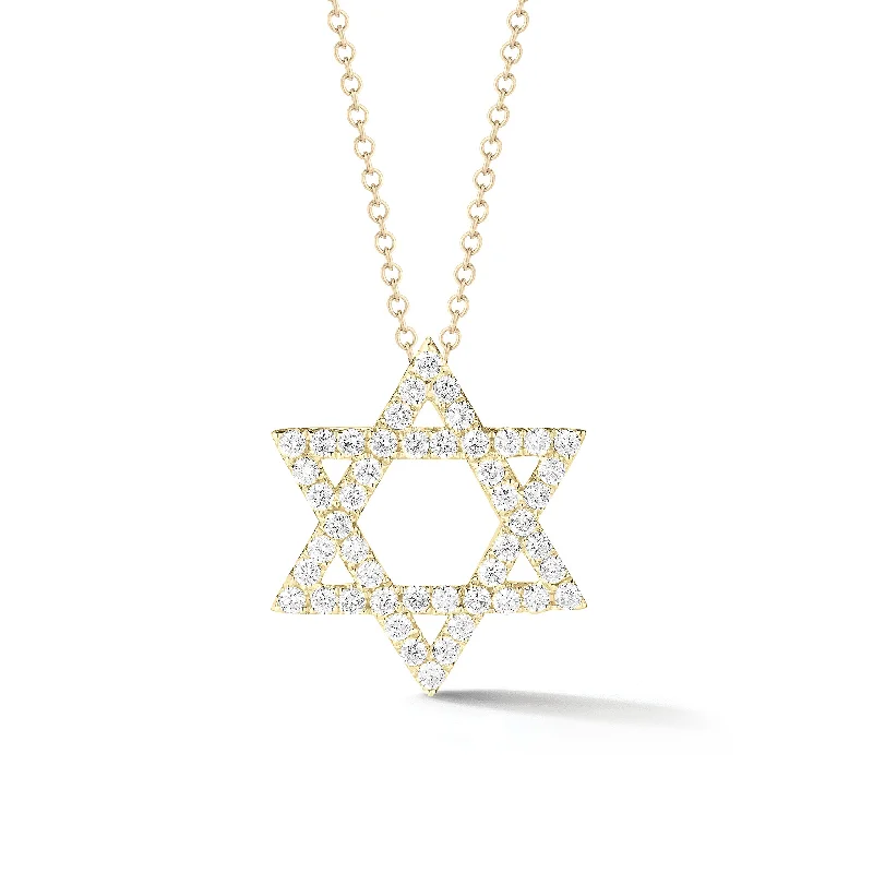 Diamond Large Star of David Pendant Necklace