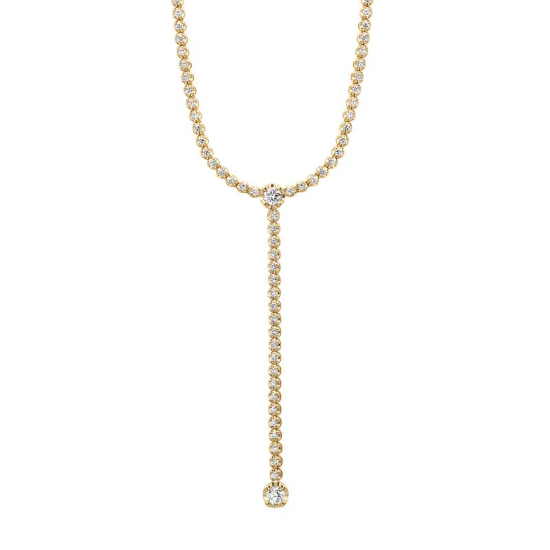 Illusion Set Diamond Lariat Tennis Necklace