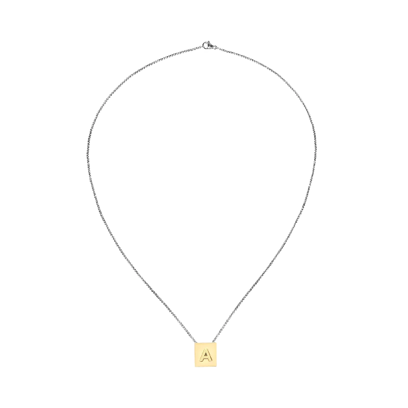 LETTER SQUARE NECKLACE