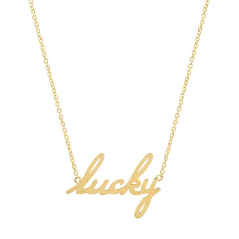 Lucky Script Necklace