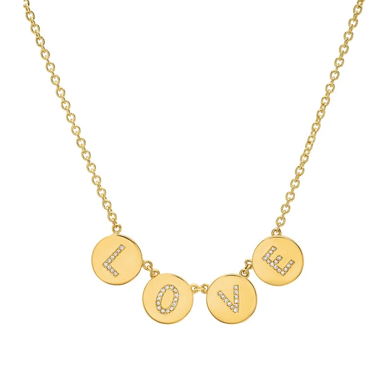 Mini Letter Disc 'Love' Necklace